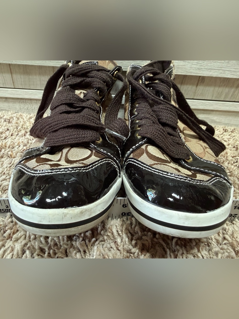 Coach- Bendi High Top Sneakers- Patent gloss accents (ladies 9.5)EUC - Picture 13 of 13
